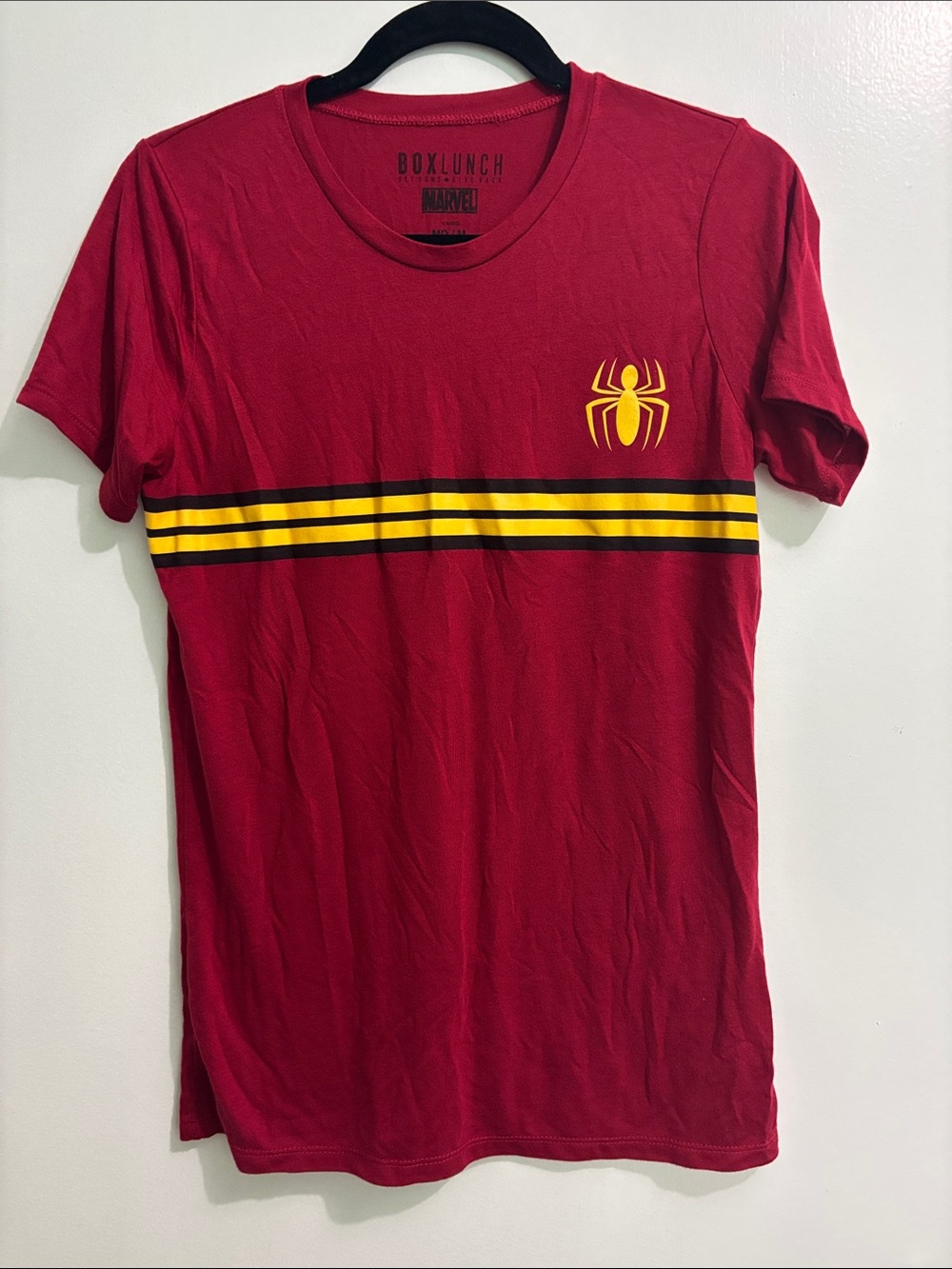 Marvel BoxLunch Women's Red Spider Logo Short Sleeve Tee
